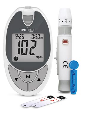 image of One-Care Glucose Monitoring System Kit, Self-Testing