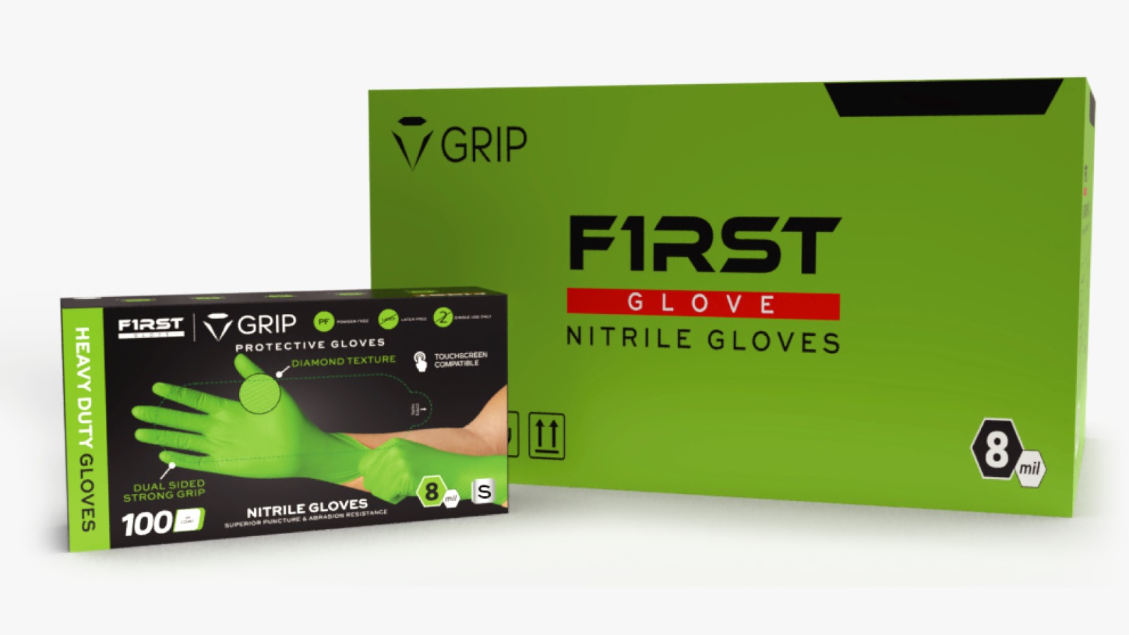 image of 8 Mil Grip Nitrile Glove, X-Large
