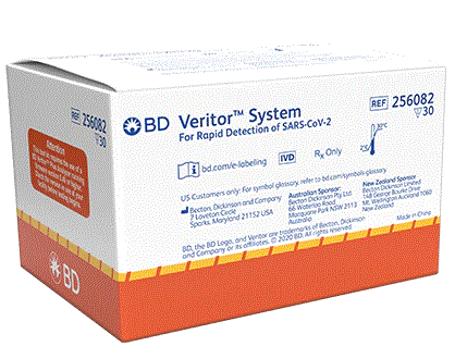 BD SARS-CoV-2 Test, Rapid Antigen Test, (use with Item# 256066 Veritor Plus Analyzer) OTC $439.79/Box of 30 MedPlus 256082