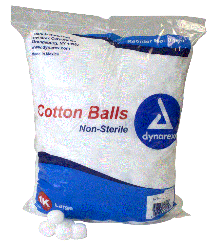 Dynarex Cotton Balls, Large $23.25/Case of 2000 Dynarex 3169