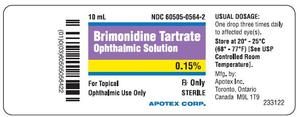 ApotexIncBrimonidineTartrateOphthalmicSolution0155mL60505056401