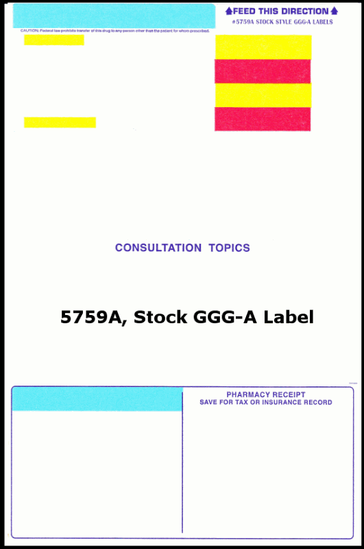 RX Systems GGG-A, Sheet Fed, DOU-WEB laser labels $139.24/Case of 2400 Rx Systems 5759A