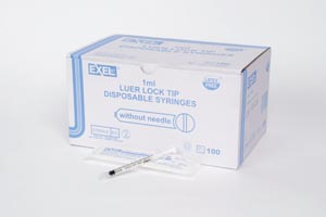 Exel Syringe Only, Luer Lock, Sterile, 1mL, Case $219.12/Case of 1000 MedChain Supply 26050