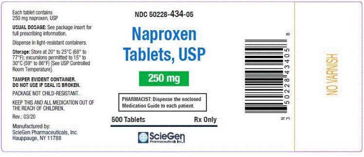 Sciegen Pharmaceuticals Naproxen 250mg Tab 500 $64.40/Bottle of 500 Modern Medical Products 50228-0434-05