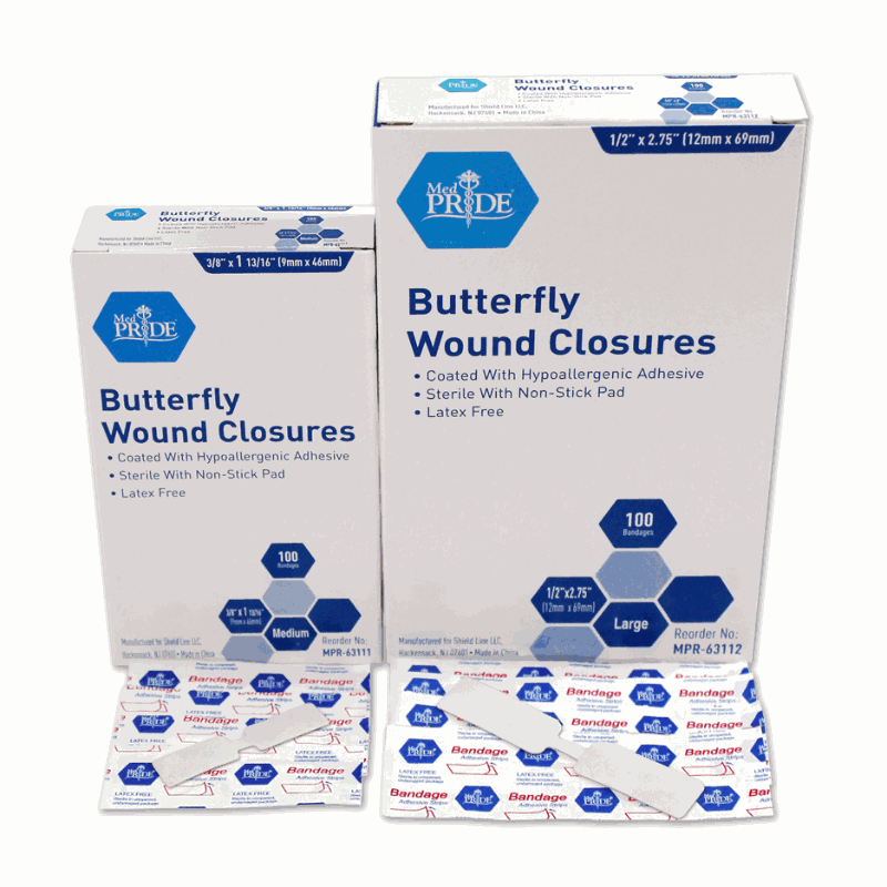 MedPride Adhesive Bdg,Butterfly Fab 3/8X1 13/16 Sterile $45.07/Case of 2400 Shield Line MPR-63111