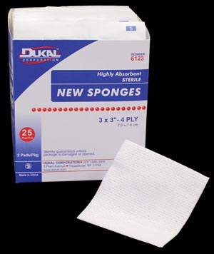 3" x 3" Sponges Products, Supplies and Equipment