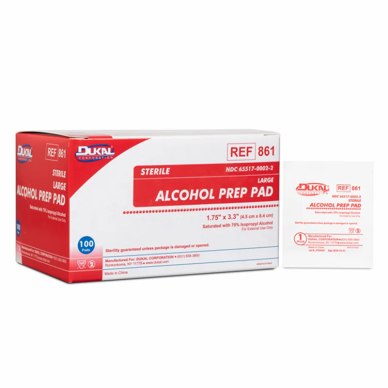 Dukal Alcohol Prep Pad, Large, Sterile $36.67/Case of 1000 MedChain Supply 861