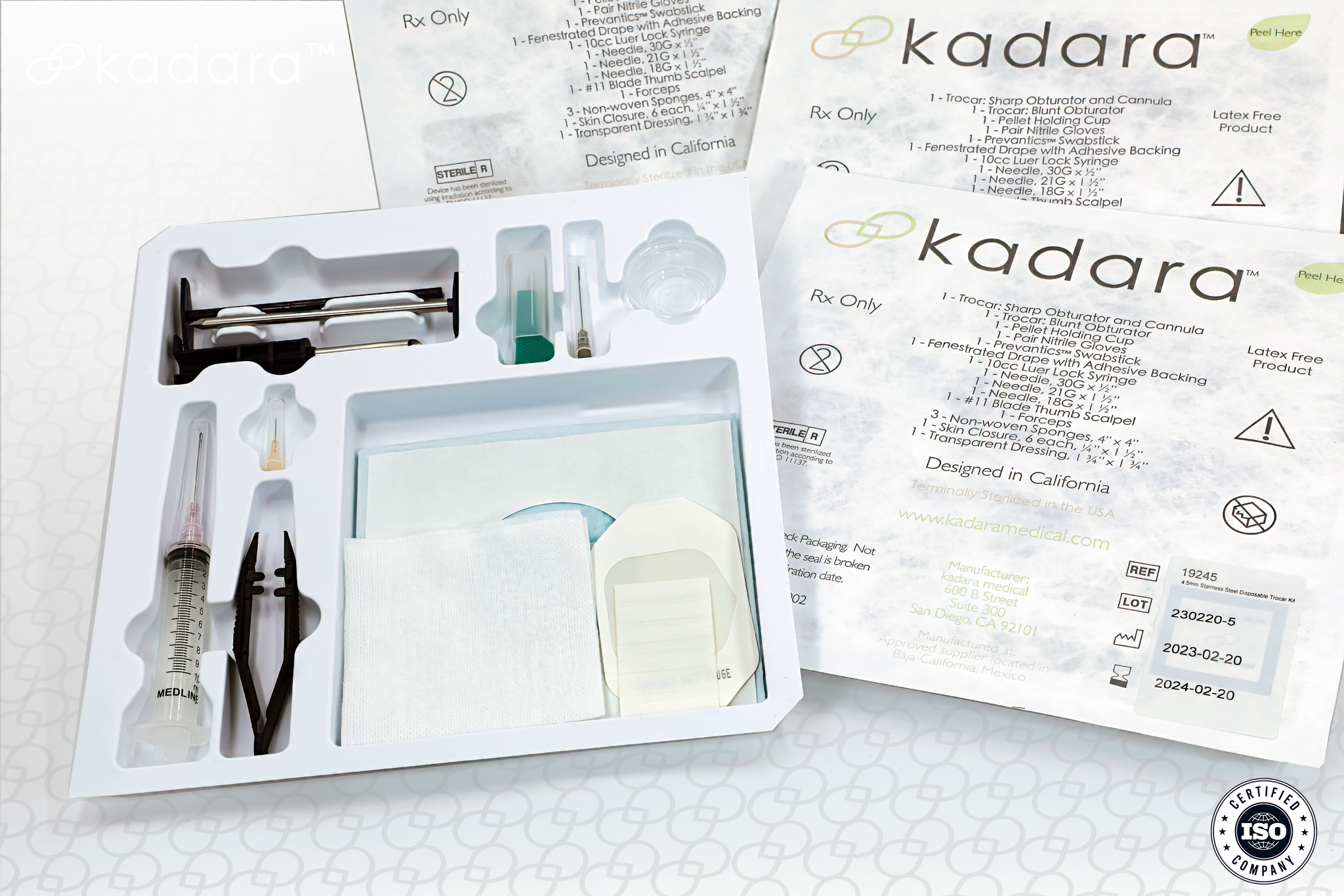 Kadara Medical 3.2mm, Stainless Steel, Disposable Trocar Kit, M Gloves, Case of 16 $456.68/Case of 16 Kadara Medical 19130MG-16