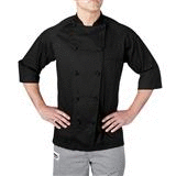 Black XS-5XL Chefwear 4025-30 Five-Star Lightweight 3/4 Sleeve Chef Jacket 