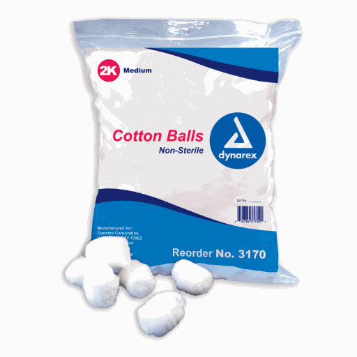 Dynarex Cotton Balls, Medium $21.75/Case of 4000 Dynarex 3170