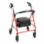 Steel Rollator with 6 Wheels Knockdown Red