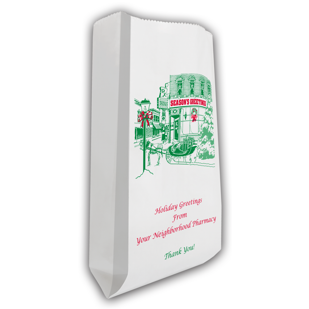 RX Systems Holiday Greetings Bags, A-4 Green & Red, 5x2x10 $120.00/Case of 2000 Rx Systems 17312
