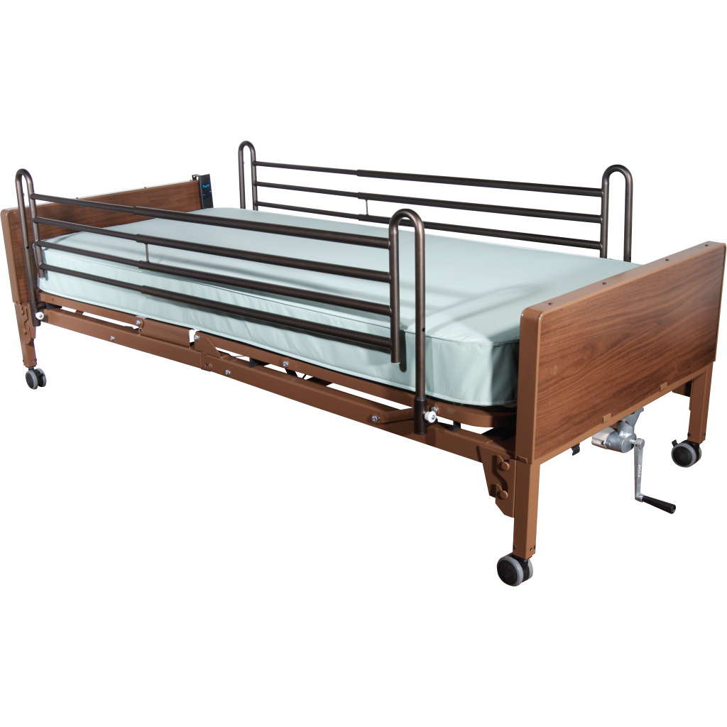 image of Ultra-Light 1000, Semi-Electric Bed with Full Rails and Therapeutic Support Mattress