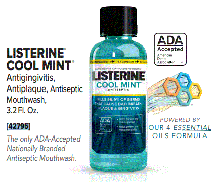 Listerine Cool Mint Mouthwash, 3.2oz, Case $30.91/Case of 24