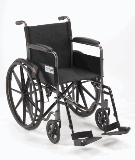 image of Silver Sport 1 Wheelchair, Fixed Full Arms, Swing Away Footrest, 18" Seat