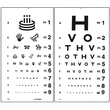 HOTV Eye Chart - 20' Distance (SC-8543)