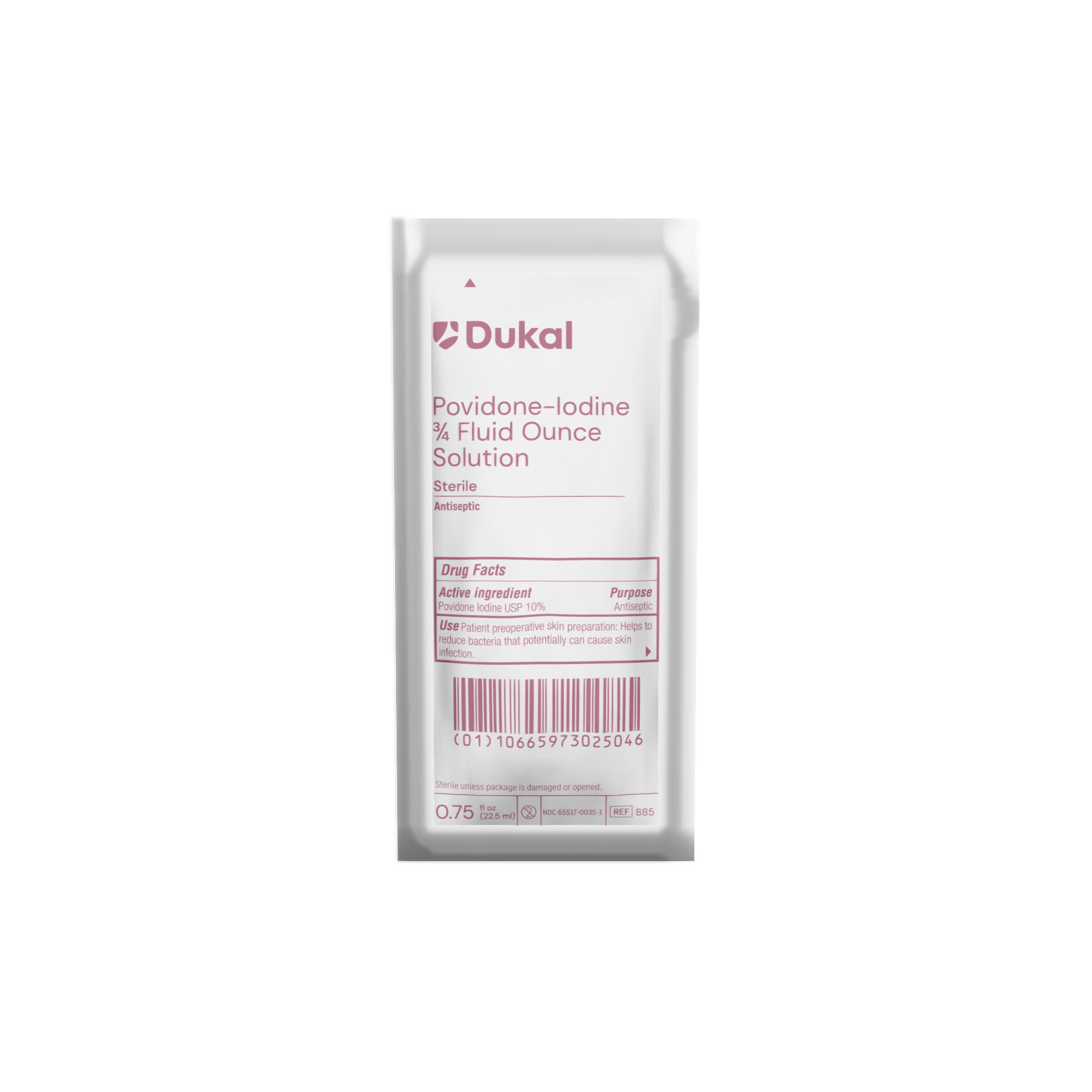 Dukal PVP-I, Solution Pouch, 3/4 oz, Sterile $246.26/Case of 500 Dukal 885-500