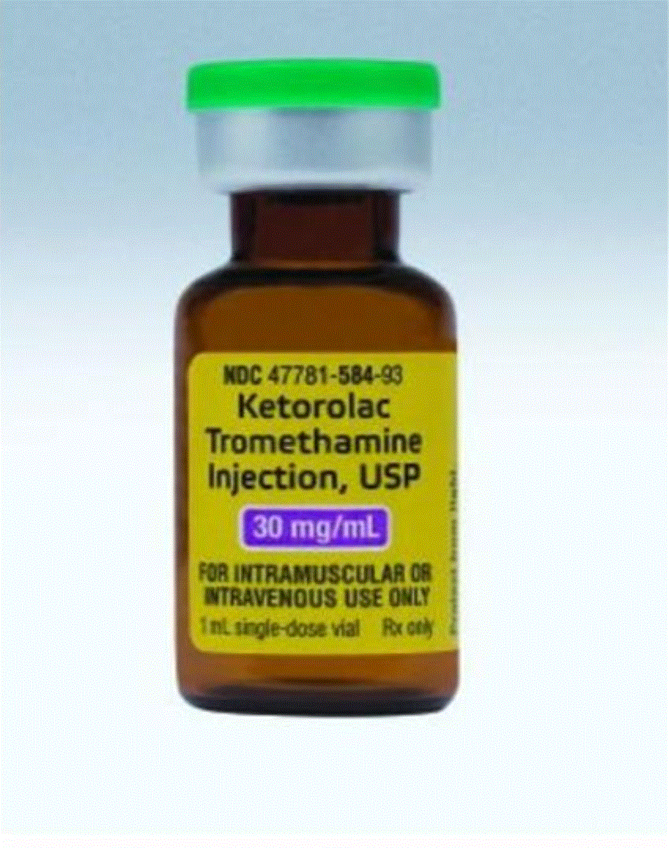 Alvogen Inc. Ketorolac Tromethamine, IM/IV Injection SDV 30mg/mL 1mL
