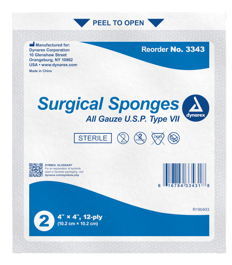 4" x 4" Sponges Products, Supplies and Equipment